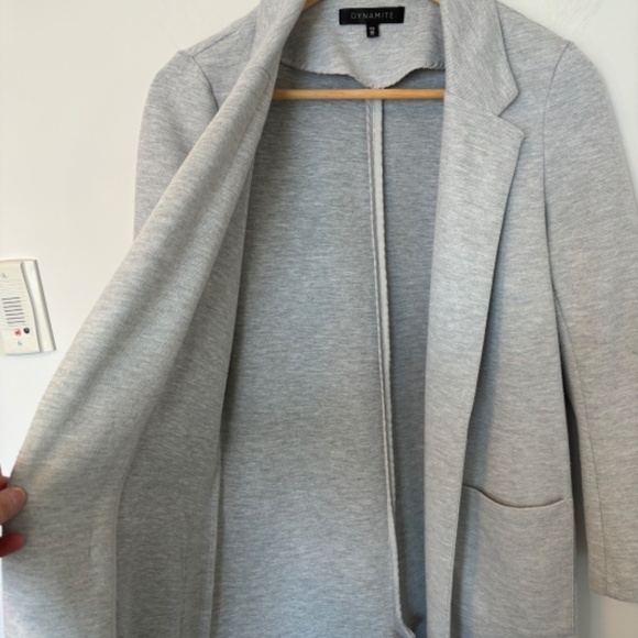 Dynamite Long Blazer Style Coat With Pockets Gray XS - Picture 4 of 11